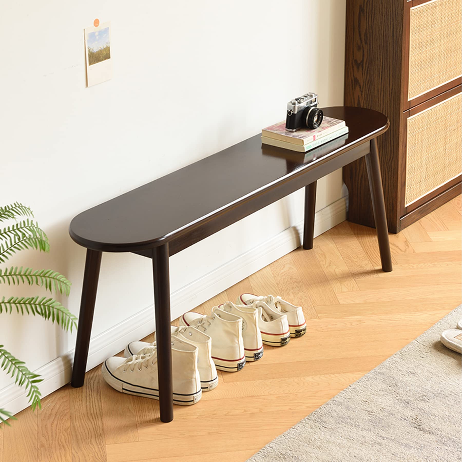 PASTIMEFACTORY×WHATWEWANT/SOLIDWOODSHELF Amazon.com - Cttasty Entryway Bench, Solid Wood Dining Bench